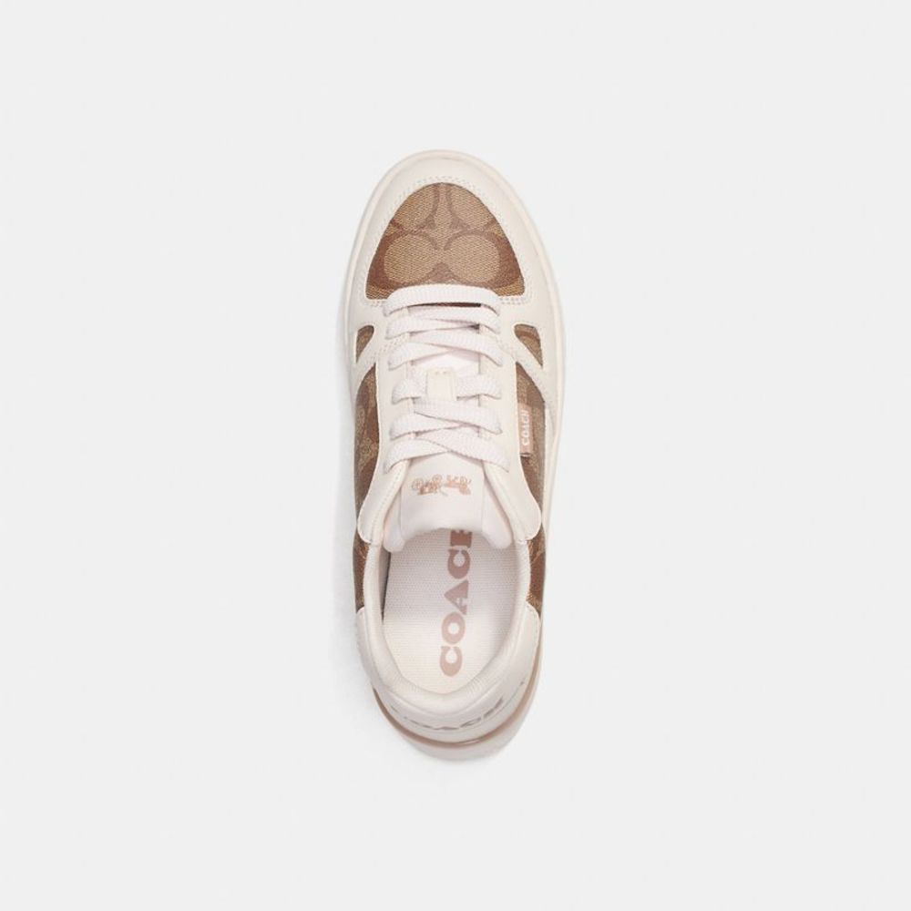 NWT Coach Outlet Clip Court Low Top Sneaker In Signature Canvas - Picture 3 of 7